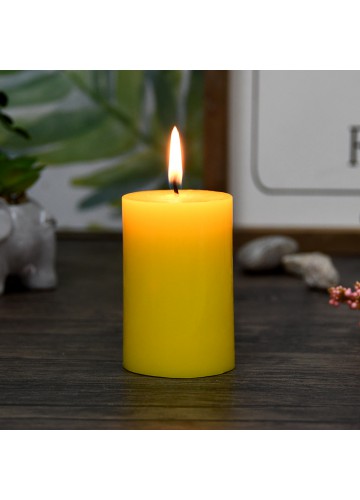 2 x 3 Inch Yellow Pillar Candle (24pcs/Case) Bulk