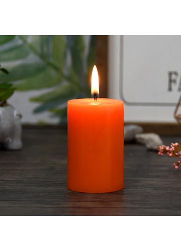 2 x 3 Inch Orange Pillar Candle (24pcs/Case) Bulk