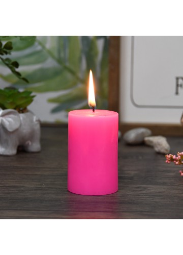 2 x 3 Inch Hot Pink Pillar Candle (24pcs/Case) Bulk