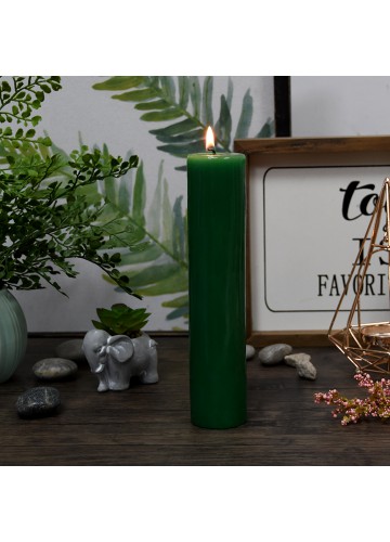 2 x 9 Inch Hunter Green Pillar Candle (12pcs/Case) Bulk