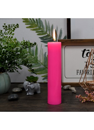 2 x 9 Inch Hot Pink Pillar Candle (12pcs/Case) Bulk