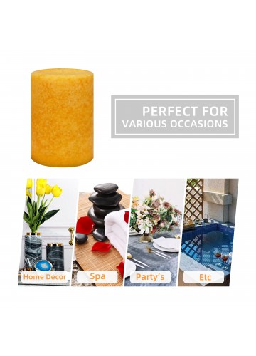3 Inch x 4 Inch Orange Pumpkin Spice Scented Pillar Candle(12pcs/Case)