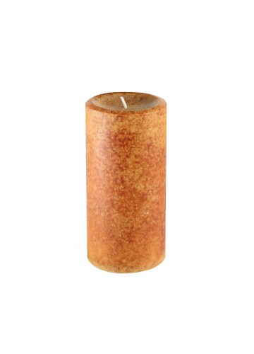 3 Inch x 6 Inch Brown Rain Lissed Oak Leaf Scented Pillar Candle(12pcs/Case)