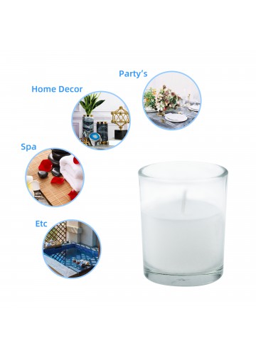 White Citronella Round Glass Votive Candles (96pcs/Case) Bulk