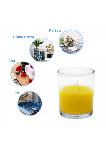 Yellow Citronella Round Glass Votive Candles (96pcs/Case) Bulk