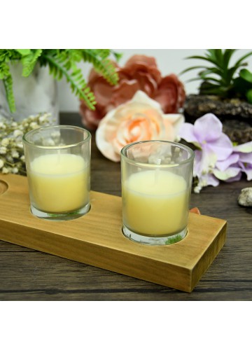 Ivory Round Glass Votive Candles (12pc/Box)