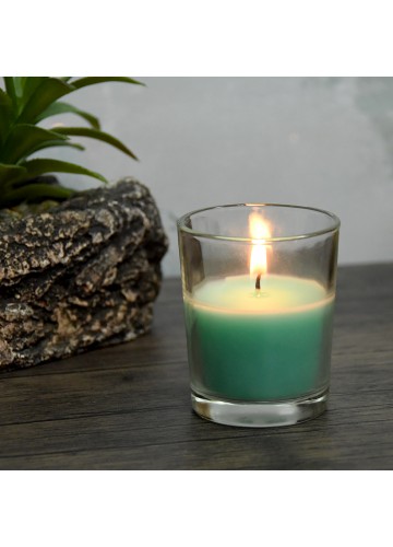 Aqua Round Glass Votive Candles (12pc/Box)