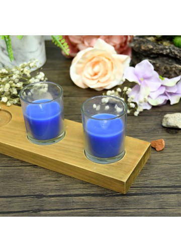 Blue Round Glass Votive Candles (96pcs/Case) Bulk