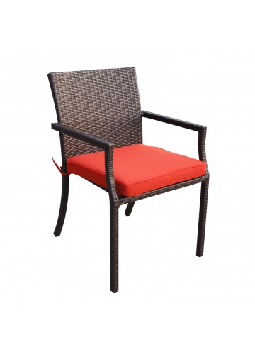 Brick Red Cafe Curved Stacking Chairs Cushion