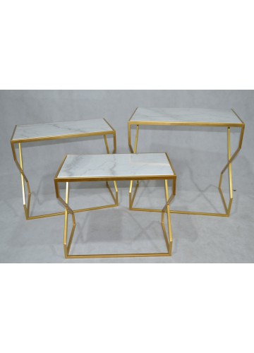 Set of 3 Metal Side Table