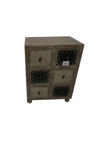 30 Inch Wooden Cabinet With 6 Drawer