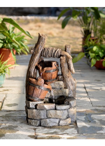 Tree Trunk and Pots Water Fountain