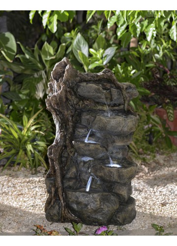 Multi-Tier Rocks Water Fountain with Led Lights
