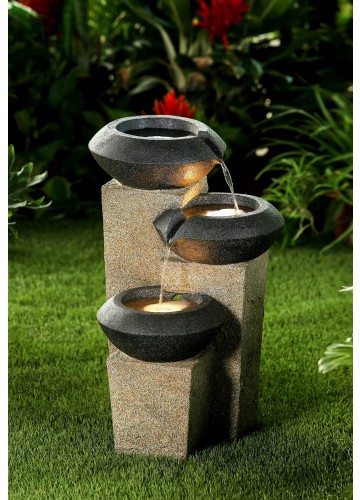 Three-Tiered Modern-Style Illuminated Water Fountain