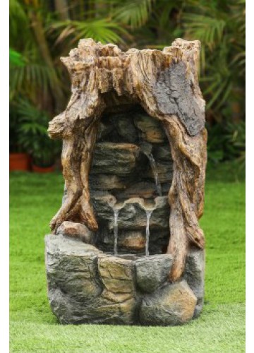 Broken Wood Log Fountain