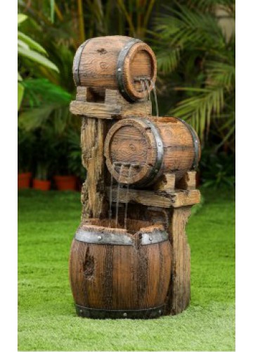 Wood Barrel Fountain