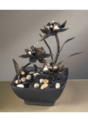 Cadono Metal Flower Tabletop Fountain