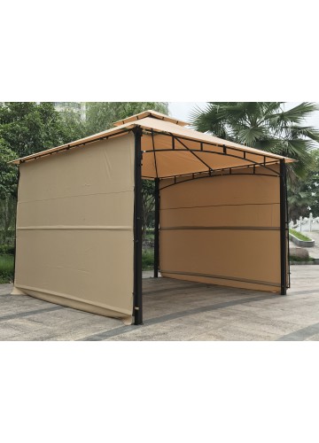 132 Inch x 132 Inch Meta Gazebo With Two Sides Awning