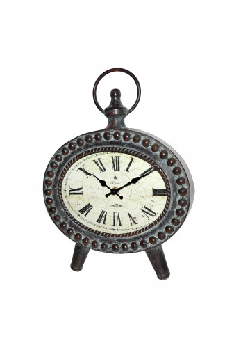 Copper Oval Metal Table Clock