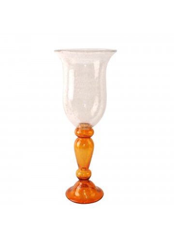 Sozusa 18.1 Inch Glass Pillar Candle Holder (Amber)