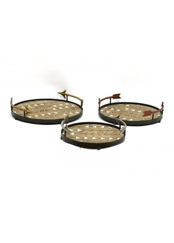 Arrowhead Round Storage Tray (Set of 3)