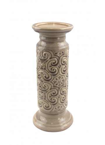 12 Inch Scroll Candle Holder-Blue