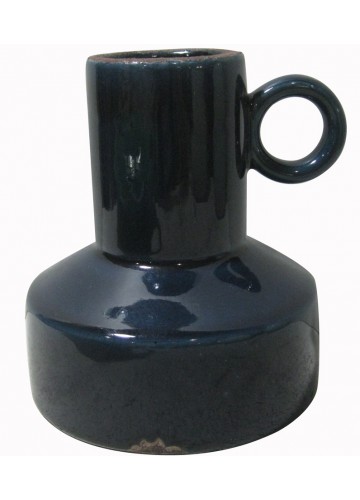 6 Inch Blue Vase with Single Handle