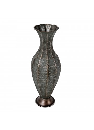 21.25 Inch Silver Metal Vase