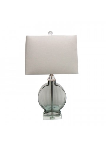 24 Inch H Glass Table Lamp with Crystal Base