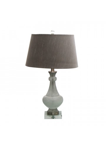25 Inch H Glass Table Lamp with Crystal Base