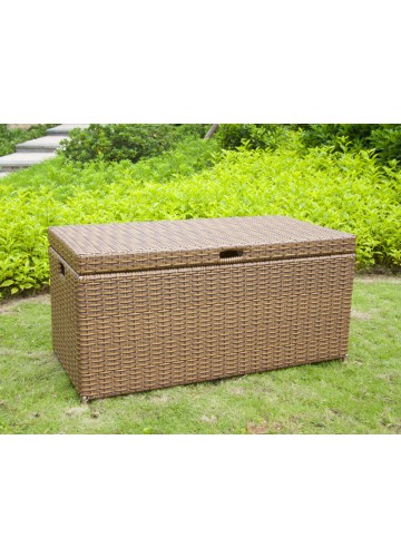 Honey Wicker Patio Furniture Storage Deck Box