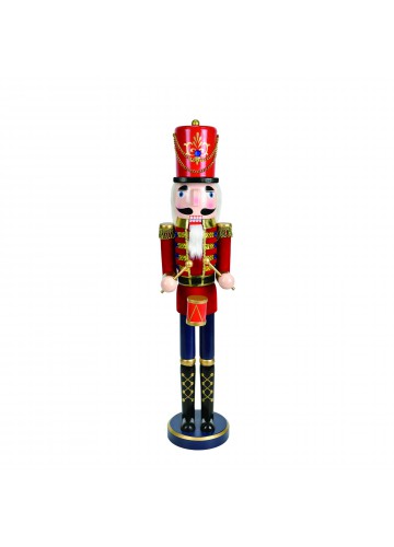 24 Inch Red  Nutcracker Drummer Soldier