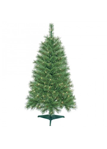 4 Feet. Pre-Lit Artificial Christmas Tree