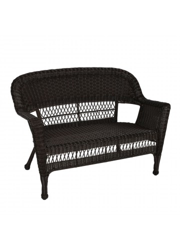Espresso Wicker Patio Love Seat