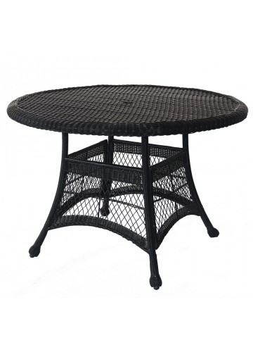 Espresso Wicker 44 Inch Round Dining Table