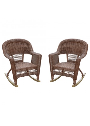 Honey Rocker Wicker Chair Without Cushion -  Set of 2