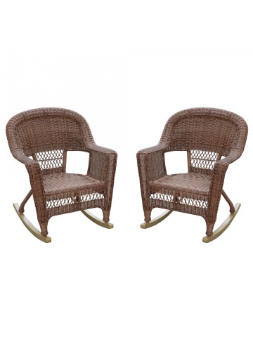 Honey Rocker Wicker Chair Without Cushion -  Set of 2