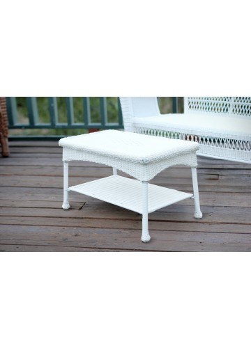 White Wicker Patio Furniture Coffee Table