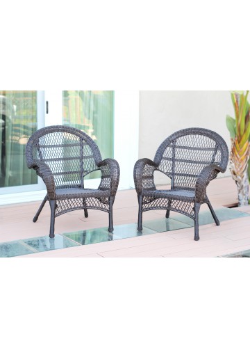 Santa Maria Espresso Wicker Chair - Set of 2