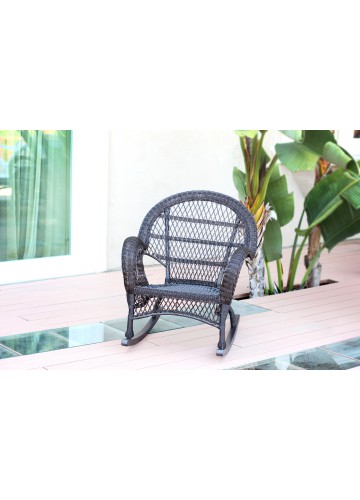 Santa Maria Espresso Rocker Wicker Chair - Set of 4