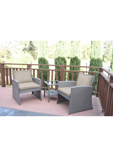 Mirabelle 3 Pieces Bistro Set with 2 Inch Tan Cushion