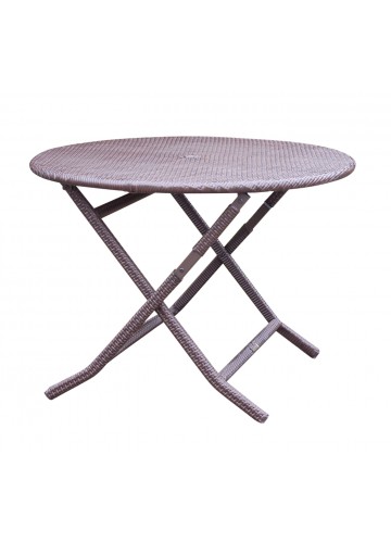 Cafe Round Folding Wicker Table