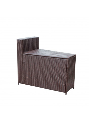 Resin Wicker Cartagena Curved modular Sectional Storage Side Table