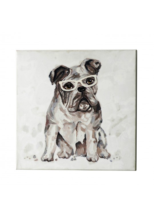 20 Inch Dog with Glasses Canvas Art