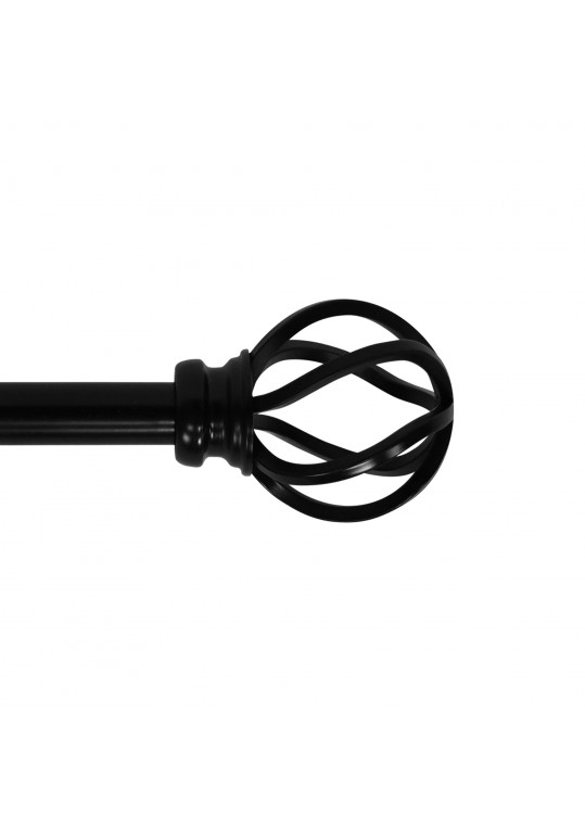 Sophie Adjustable Single Curtain Rod 28" to 48"-Black