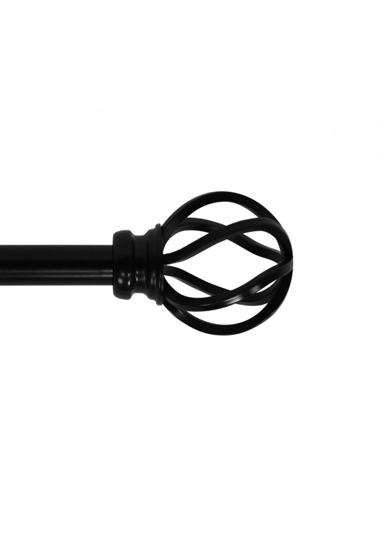 Sophie Adjustable Single Curtain Rod 84" to 120"-Black