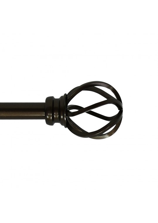 Sophie Adjustable Single Curtain Rod 28" to 48"-Bronze