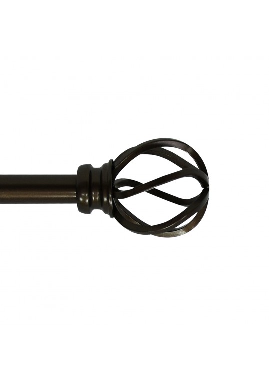 Sophie Adjustable Single Curtain Rod 84" to 120"-Bronze