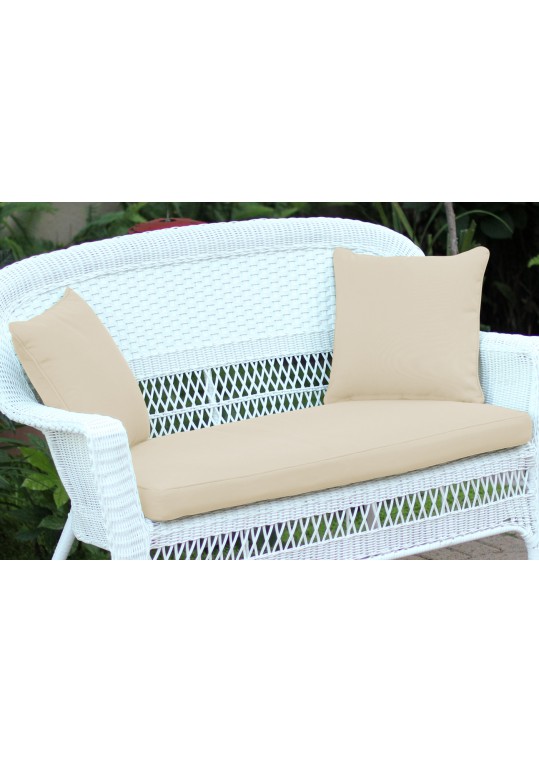 Ivory Loveseat Cushion with Pillows