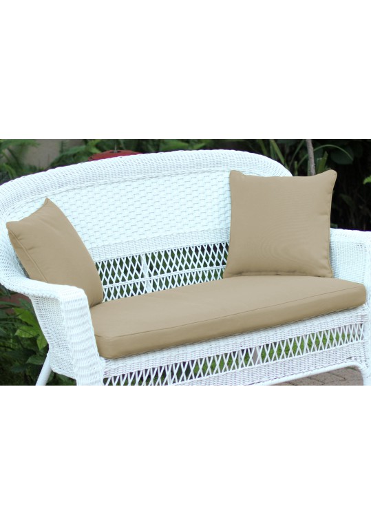 Tan Loveseat Cushion with Pillows